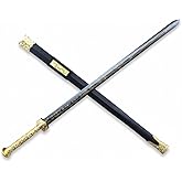 LOONGSWORD Han Jian Chinese Sword – Hand-Forged High Carbon Steel Blade, Full Tang Martial Arts Jian with Alloy Fittings, Wooden Scabbard – Collectible Sword for Display & Training
