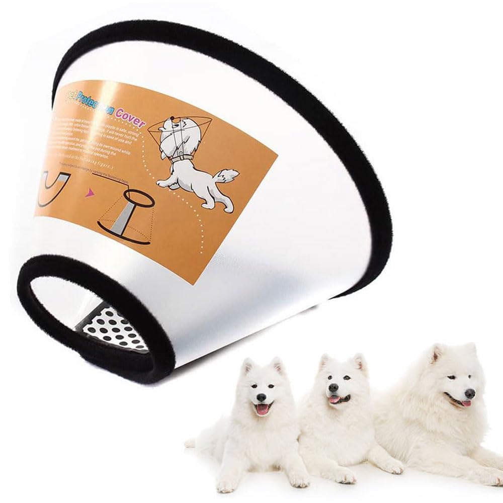 Adjustable Comfy Soft Pet Cone Collar for Dogs and Cats After Surgery - Anti-Bite Lick Wound Protection (NO:8)