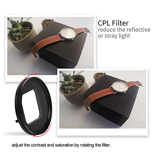SUREWO CPL Lens Filter 52mm Circular Polarizing Lens Filter with UV Filter Compatible with GoPro Hero 7 6 5 Black