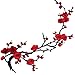 1 PCS Red Embroidered Plum Blossom Flower Patch Iron/Sew on Applique