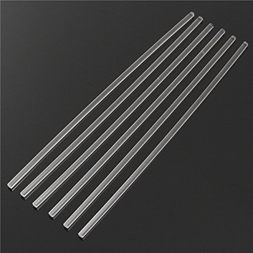 C-FUNN 6Pcs 300 * 6mm Transparent Acrylic Round Rod Solid Rod