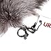 URSFUR Silver Blue Fox Tail Fur Keychain Bag Charm Pendant