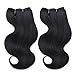 Emmet Brazilian Hair Extension Ombre Color Can be Dyed and Permed Body Wave Easy Installing&Sewing 8Inch Short 7A 100% Human Hair Weave 2PCS/Lot 50g/Piece, with Hair Care Ebook (1B)