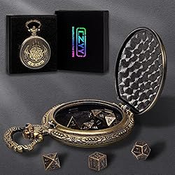 DND 6mm Micro Polyhedral Dice Set with Pocket Watch