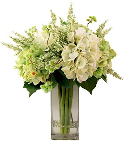 Creative Displays Mixed Hydrangea Bouquet in Tall Squared Vase