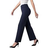 IPMQ Women's Straight Wide Leg Dress Pants Stretchy Work Pants Business Casual Slacks with Pockets