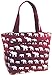 Elephant Print Tote Bag Purse (Burgundy Red)