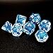 Haxtec Glitter DND Dice Set 7PCS Polyhedral D D Dice for Roleplaying Dice Games as Dungeons and Dragons-(Blue Glitter)