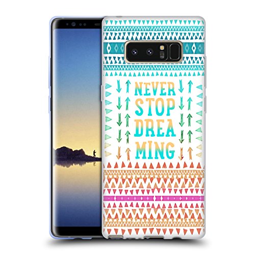 Official Monika Strigel Never Stop Dreaming Happy Quote Soft Gel Case for Samsung Galaxy Note8 / Note 8