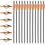 VNAKER 20 Inch Carbon Crossbow Bolts 12 Pack and