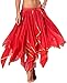 Seawhisper Cosplay Belly Dance 16 Panel Chiffon Skirt Tribal Side Tiered Sequin Edge