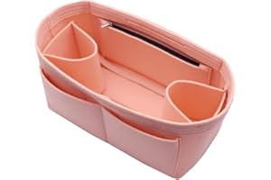 LEXSION Felt Purse Organizer Insert Zipper Pocket with Two Removeable Bottle Holder