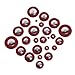 Kmise A8148 Professional 25 Piece Red Leather Tenor Saxophone Pads with Resonators Woodwind Sax Parts
