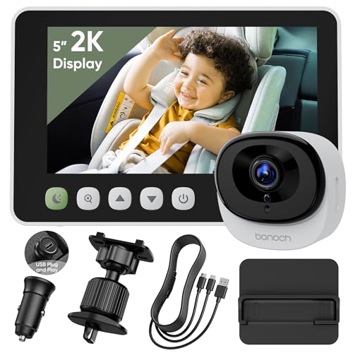 thumbnail image 2 of Bonoch 5" Baby Car Camera - 1440P HD Backseat Monitor With Night Vision & 4X Zoom 2 of 11
