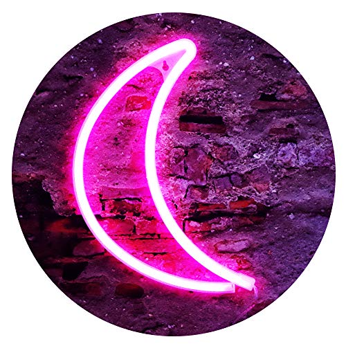 LED Neon Moon Lights, Moon Shape Neon Signs Crescent Night Lights