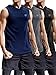 Neleus Workout Athletic Muscle Tank with Hoods Pack of 3