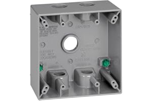 Sigma Electric, Gray Sigma Engineered Solutions, 14353-5 3/4-Inch 5 Hole 2-Gang Box, No Size