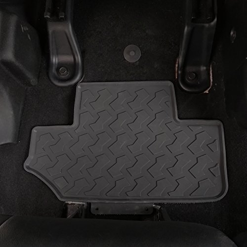 Hooke Road Black Rubber All Terrain Rear Row Floor Mats Liner Carpets