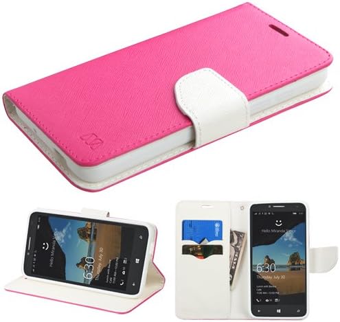 Alcatel One Touch Fierce XL Phone Case , The Smart Choice (Tm) Wallet Case Pouch Cover Fold Stand Case Premium Leather Wallet Flip Case Pu Leather with Card Slots {Free Touch Pen} (pink/white)