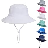 Baby Sun Hat Toddler Summer UPF 50+ Sun Protective Bucket Hat Wide Brim Beach Hats for Baby Boys Girls 0-6 Years