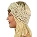 Winter CC Confetti Warm Fuzzy Fleece Lined Thick Knit Headband Headwrap Hat Cap Oatmeal