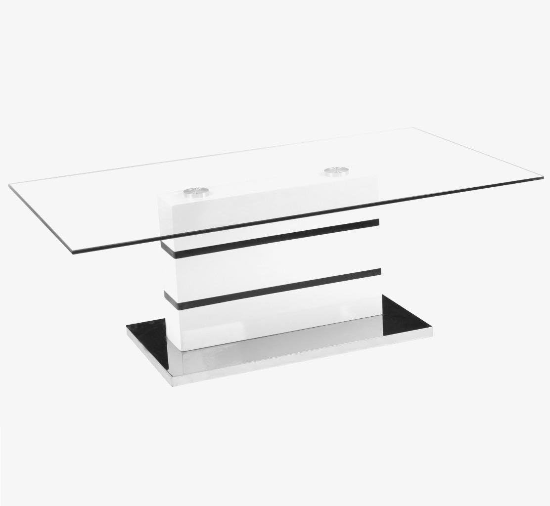 Midas Quality Yoki Glass Coffee Table White & Black