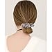 Cubaco 3 Pack Crystal Rhinestones Barrettes French Hair Clip French Clip Flower Design Hair Clips Barrette Bridal Wedding Formal Event Hair Accessory