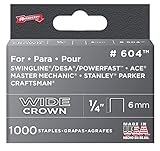 Arrow Fastener 604 Wide Crown Swingline Heavy Duty 1/4-Inch Staples, 1,000-Pack