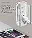 FosPower 3-Outlet 125V Power Strip with 10inch Wraparound Extension Cord & 90 Degree Plug Adapter Wall Tap for Home, Office & Travel (White)