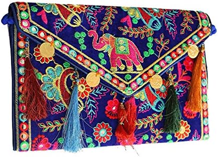 Lonika Clutch Purse For Women Elephant Handmade Ethnic Vintage Handbags Crossbody Bag