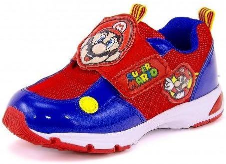 Amazon スーパーマリオ 男の子 キッズ スニーカー 脱ぎ履き簡単 7609 01 レッド 19 0cm 運動靴 スニーカー
