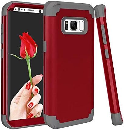 S8 Case, Dual Layer Protective Phone Case CheerShare Shockproof Cover for Samsung Galaxy S8 Heavy Duty Scratch Resistant Case 3 in 1 TPU High Impact Anti-slip Phone Case(Red)