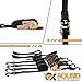OXBOUND Ratchet Strap Tie Down Set (4 Pack) + 4 Free Webbing Loops | The 15 ft Black OxStrap