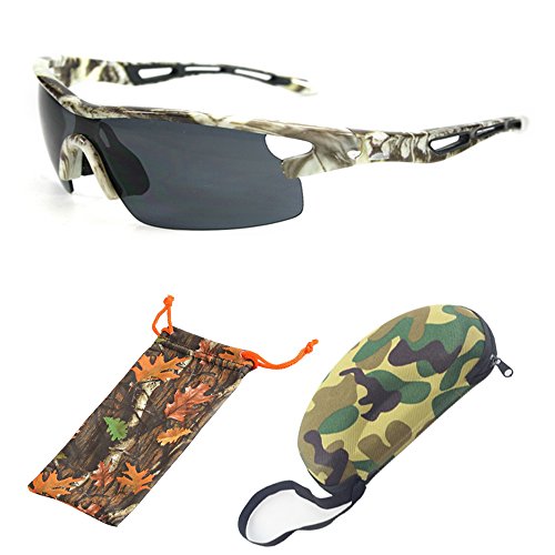 Men Women Unisex Camouflage Sport Wrap Sunglasses Eyewear Glasses For Outdoor HD Lenses With FREE Hard Case + Cleaning Pouch