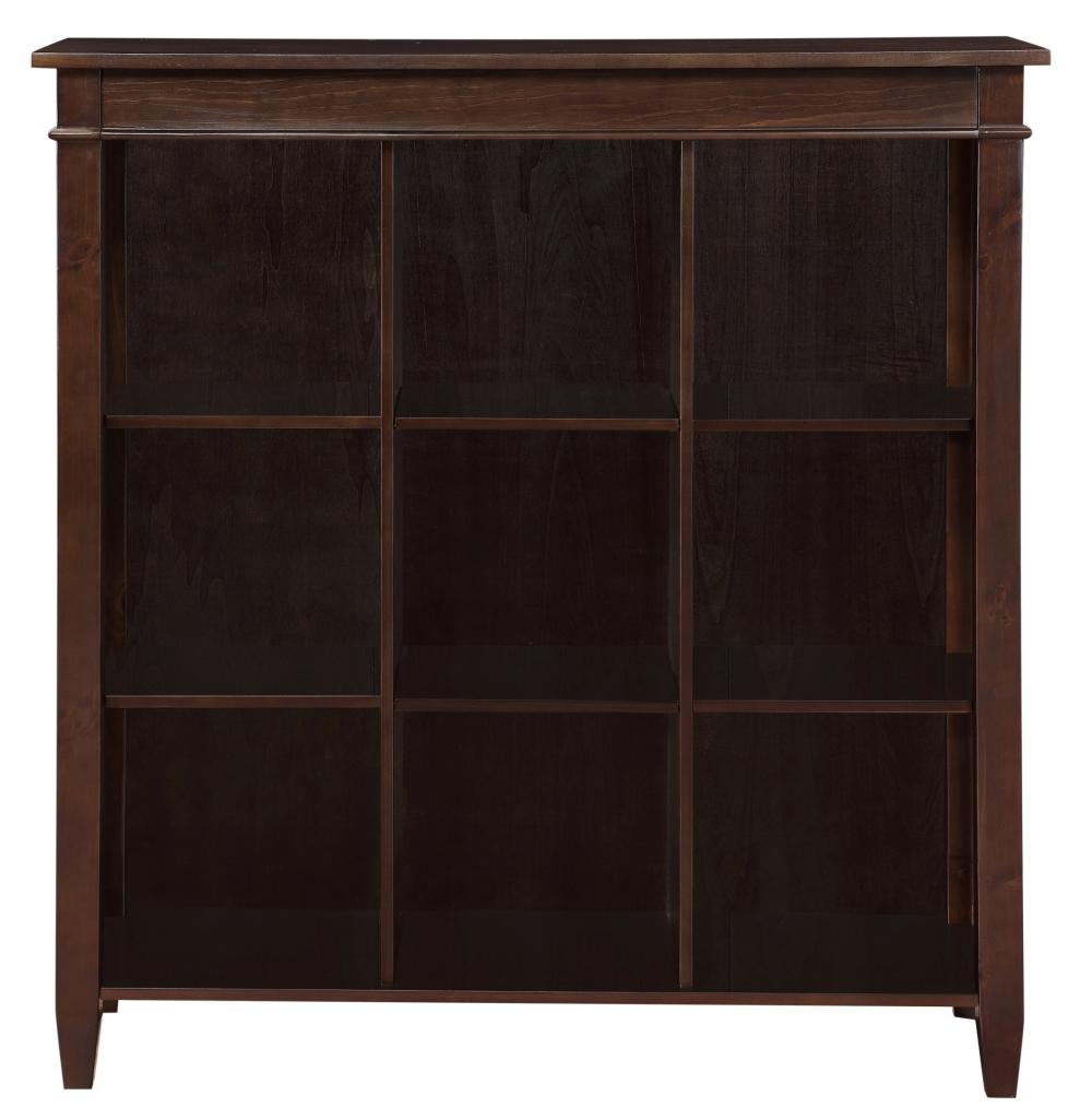 Simpli Home Carlton 9Cube Bookcase and Storage Unit, Dark