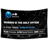Konern Kanye Flag 3x5Feet WINNING IS THE ONLY OPTION Tapestry Rapper Quote Banner (Duplex printing,Bright & Vibrant 150D Polyester,Brass grommet design is durable)