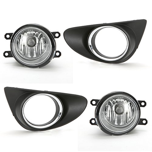 LEDIN for 2012-2014 Toyota Yaris Hatchback Fog Light Kit Set with Bezel Switch Wire Harness Bulbs