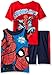 Marvel Little Boys' 3-Piece Short Set, Red Solid/Blue, 6