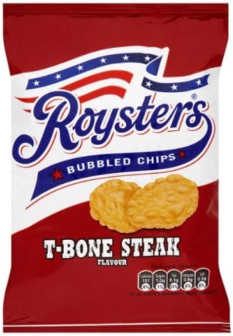 Rosyters Roysters Bubbled Chips T-Bone Steak Flavour 28G (Pack Of 28)