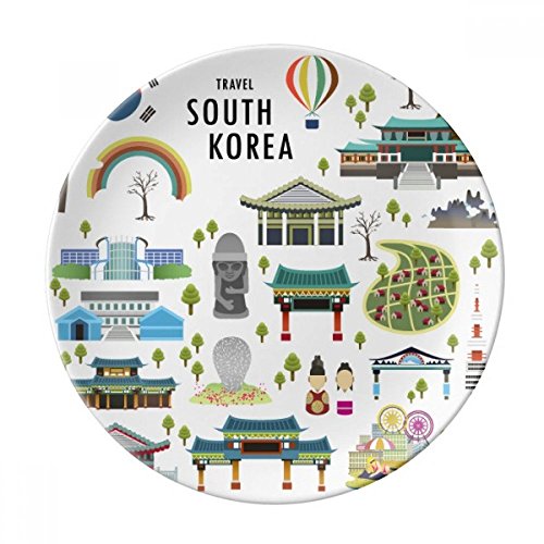 Travelling in South Korea Dessert Plate Decorative Porcelain 8 inch Dinner Home (Best Dessert In Seoul Korea)