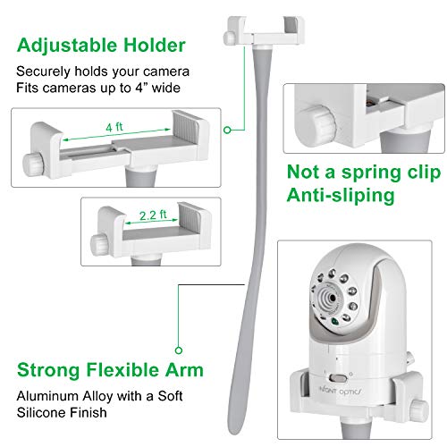 Baby-Monitor-Mount-Camera-Shelf-Compatible-with-Infant-Optics-DXR-8-and-Most-Other-Baby-MonitorsUniversal-Baby-Camera-HolderAttaches-to-Crib-Cot-Shelves-or-Furniture-Gray