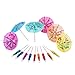 Shappy 98 Pieces Hawaiian Luau Theme Party Decorations, Including 24 Pieces Tropical Palm Leaves, 24 Pieces Luau Flowers and 50 Pieces Multi-Color Umbrellas