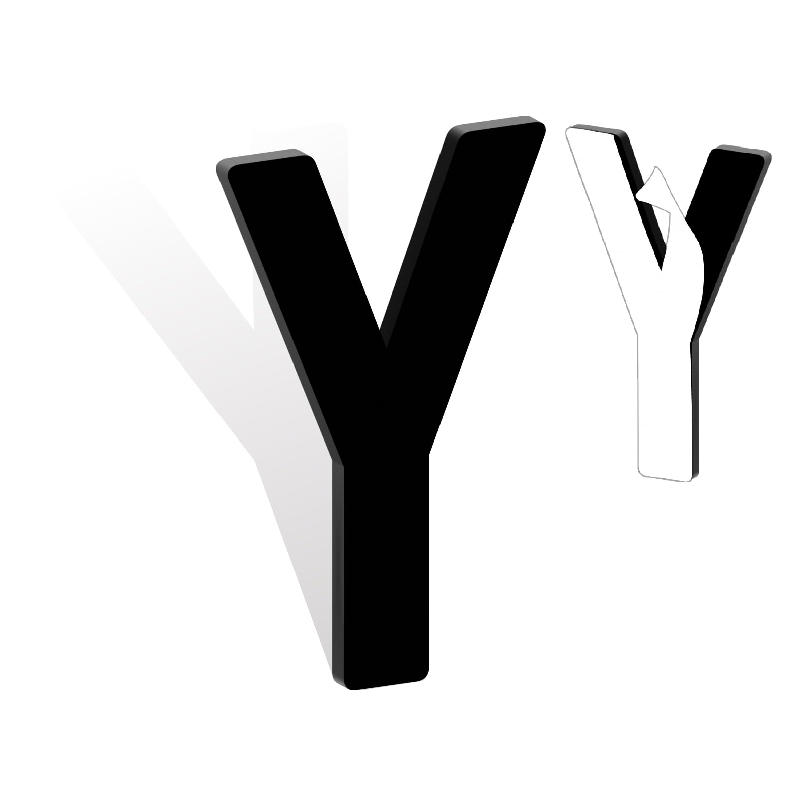 12 Inch Self Adhesive House Numbers, Acrylic Modern