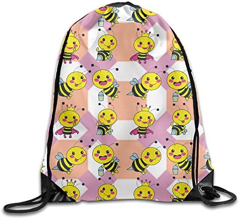 Bee Funny Unisex Drawstring Backpack Travel Sports Bag Drawstring Beam Port Backpack.