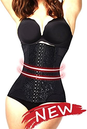 SHUNROUFEN Women's Breathable Fabric Corsets for Waist Training Underbust-Best Shaper for Weight Loss (Medium (Fits 24.5-28 Inch Waistline), Black)