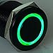 Ulincos Momentary Pushbutton Switch U19C3 1NO1NC Black Metal Shell with 12V Green LED Ring Suitable for 19mm 3/4