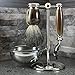 Edwin Jagger 4pc Imitation Horn Shaving Set for Mach3 Blades, Light Horn
