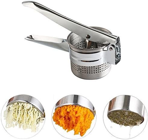 Potato Ricer, gloednApple Stainless Steel Potatoes Masher, Lemon Squeezer, Garlic Press Crusher for Fruit Vegetable