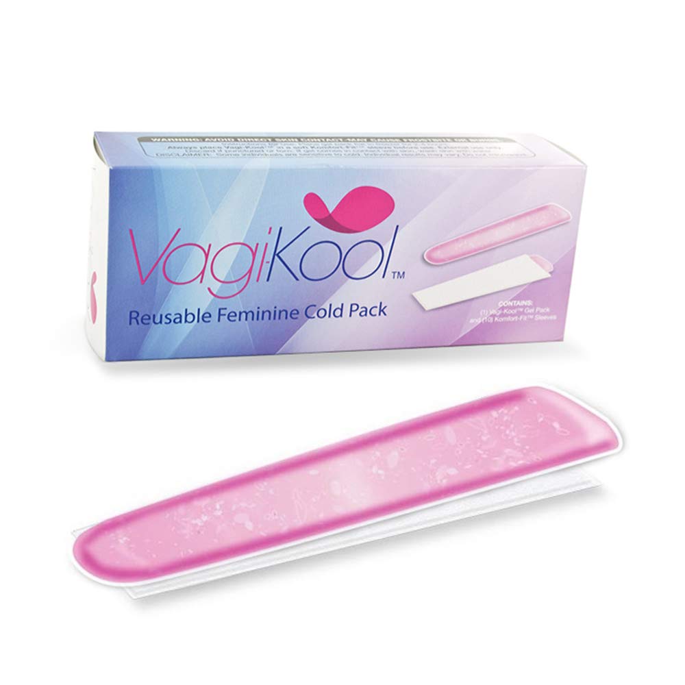 VagiKool - Reusable Postpartum Cold-Pack & 10 Komfort-Fit Sleeves - Flexible Cold Packs - Made in the USA