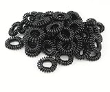 yueton Pack of 50 Stretchy Elastic Hair Ropes Bands Spiral Slinky Hair Ties Ponytail Holder (Black)